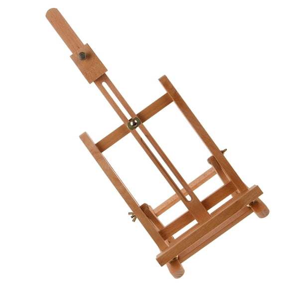 Wood Painting Easel Stand for Artist Drawing Display with Khaki Color and Storage Function