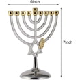 thumbnail image 2 of Hanukkah Menorah 9 Ramas, Plata Tamaño Completo Sin Deslustre - Candelabros Judíos Portavelas (7 Pulgadas, Plata) Kuyhfg Bienvenido a Kuyhfg, 2 of 5