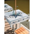 thumbnail image 2 of Outdoor Tablecloth with Umbrella Hole for Patio/Picnic/Party/Camping, Country Star Blue Waterproof Table Cloth Square Cover Washable, Farmhouse Vintage Branches Wooden (54"x 54"), 2 of 8