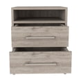 thumbnail image 3 of Cterwk Nightstand with 2 Drawers and 1 Open Shelf, Light Gray, 3 of 4