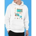 thumbnail image 2 of Photo Print Santa Monica Beach Hoodie Men - Men Hoodie, White, Small, 2 of 4