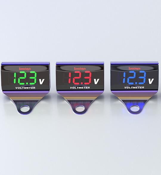 12V Car Digitalvoltmeter Mini Digital LED Display Universal Motorcycle Voltage Meter Waterproof New CS-378 Voltage Meter Chrome Voltmeter 