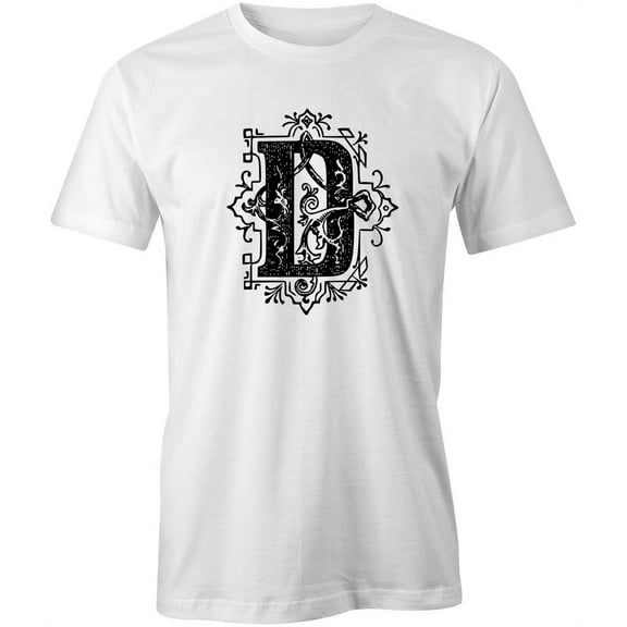 Letter D T-Shirt | Decorative Alphabet White Tee Gift