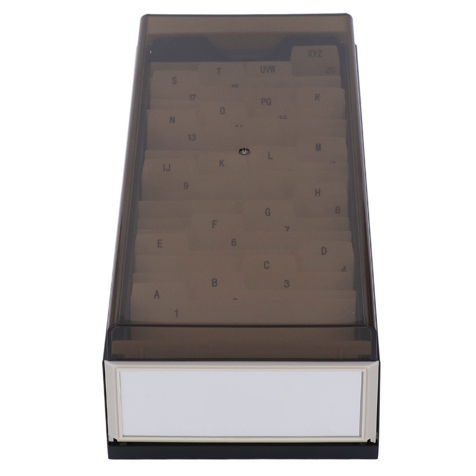 Riousery Index Card Holder Hold 800 Business Cards A To Z Organizer Box with High Transparent Cover for Office and Desktop Black 11.02 x 5.12 x 3.15 inches / 28 x 13 x 8 cm
