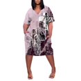 thumbnail image 1 of Gibobby Vestido Causal para Mujer de Verano Vestido con cuello en V y estampado floral de manga corta informal de verano para mujer Boho Beach Mini Swing Sundr(Gris,CH), 1 of 5