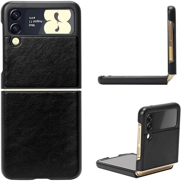 WWW Case for Samsung Galaxy Z Flip 3 5G, PU Leather Pattern Hard Phone