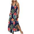 thumbnail image 4 of FcBaudy Robes d'Été pour Femmes, Robes pour Femmes, Jupe pour Femmes Robes d'Été pour Femmes Robe Unie Sans Manches à Col en V Robes Décontractées Longues Robes Femmes Robe, 4 of 9