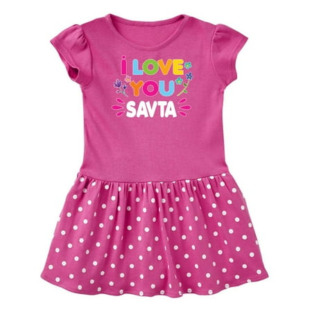 

Inktastic I Love You Savta with Flowers Gift Baby Girl Dress