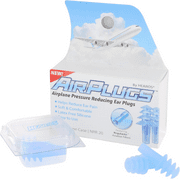 HEAROS AirPlugs Airline Pressure Reducing Earplugs, 1 Pair + Free Case, Latex Free Silicone, Reduce Ear Pain, NRR 20, Clear (5805)