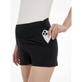 thumbnail image 3 of Yawrut Maternity 3Pack Yoga Shorts High Waist Over Bump, Soft Stretchy Pregnancy Lounge Shorts with Pockets, 3 of 8