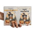 thumbnail image 3 of Happy Halloween Bernese Mountain Dog Witches Hat Pumpkin Carving Travel Passport Wallet Berner Lover Gifts PU Leather Passport Holder Cover - 02019, 3 of 5