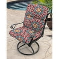 thumbnail image 3 of Jordan Manufacturing 45" x 22" Medlo Sonoma Multicolor Medallion Rectangular Outdoor Chair Cushion with Ties and Hanger Loop, 3 of 14