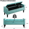 thumbnail image 2 of 47" Velvet Storage , Upholstered Bed  with Storage, End of Bed Ottoman with Wooden Legs,Bedside Storage  for Bedroom, Living Room, or Entryway, Teal, 2 of 7