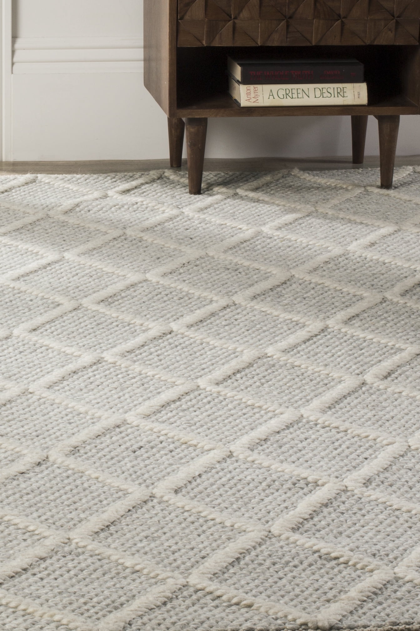 SAFAVIEH Natura Tracery Geometric Area Rug, Silver/Ivory, 10' x 14'