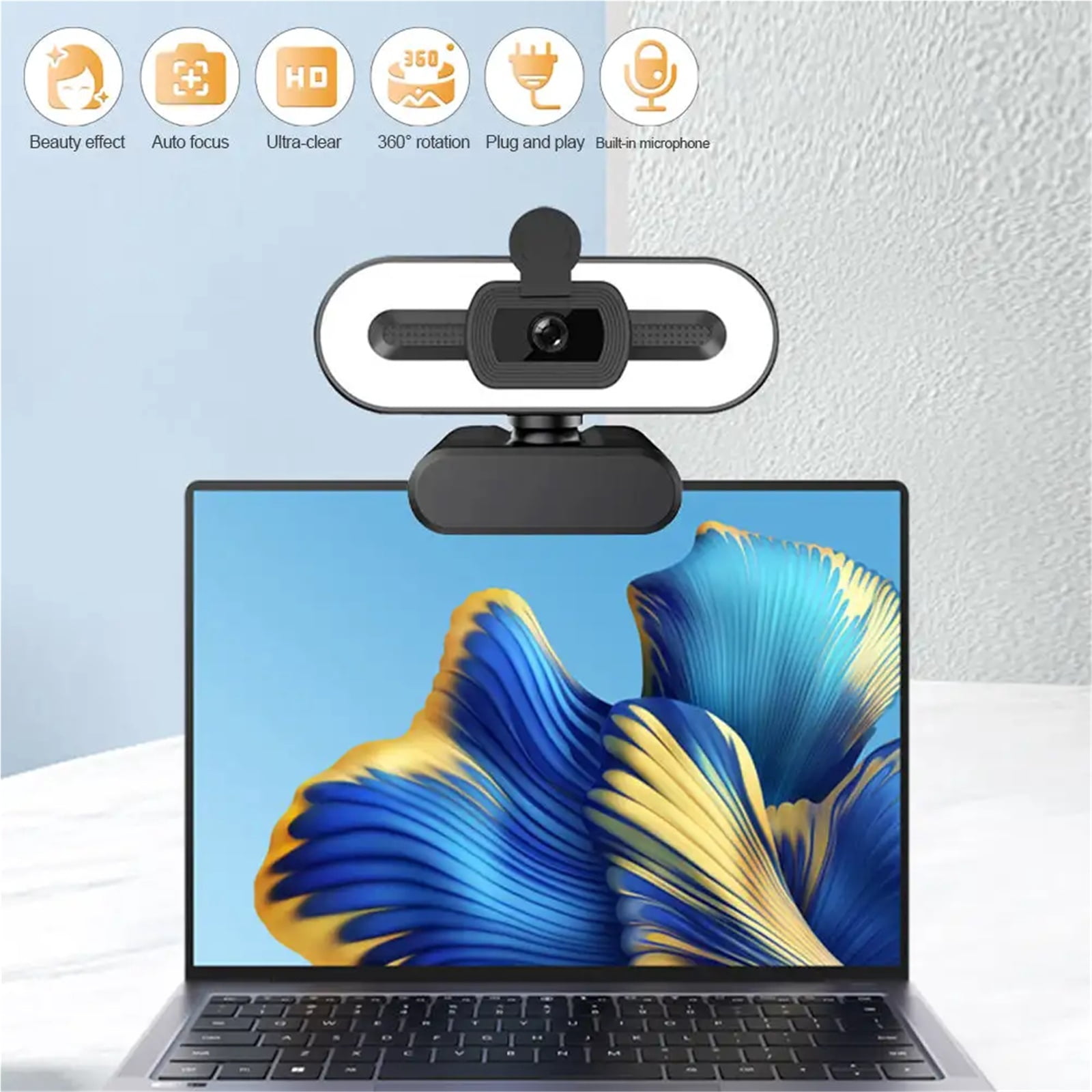 Full HD 1080P 2K 4K Webcam with Microphone PC Laptop Auto  Webcam Live Streaming Flexible Live Broadcast and Light Webcams
