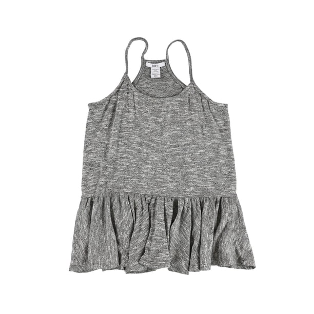 bar III Peplum Racerback Tank Top para Mujer, Gris, XX-Pequeño