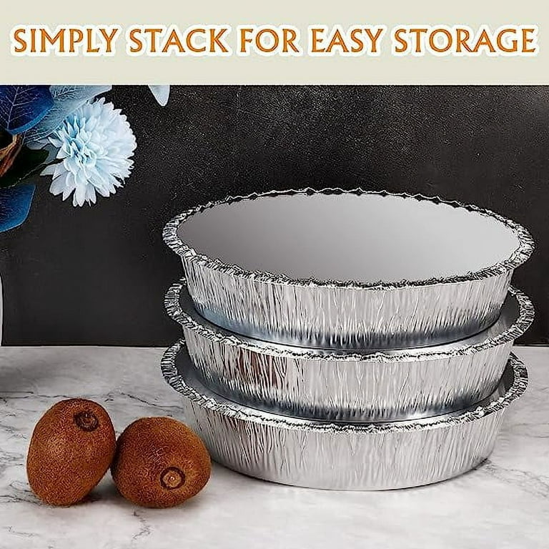 Displastible Disposable Aluminum Pans with Lids Freezer and Oven-Safe 2.25  Pans 10 Pack