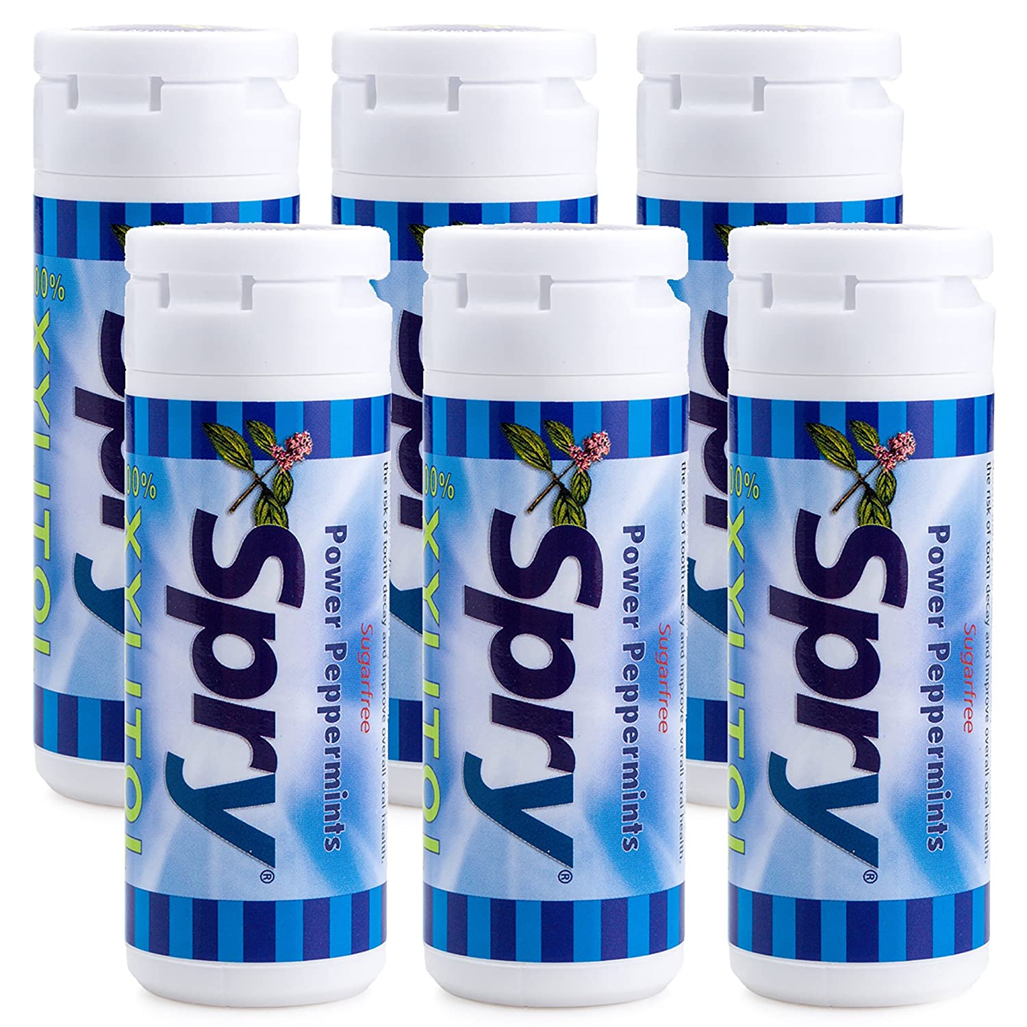 Spry Xylitol Mints, Peppermint, 45 Count (6Pack) Breath Mints That