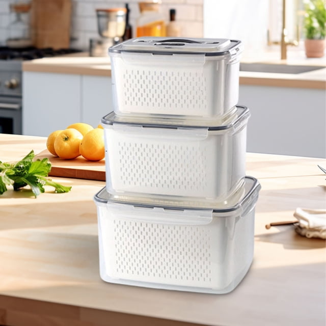 Food Storage Containers With Lids For Refrigerator Organization Stackable Rectangular BPA Free 6 Piece Set