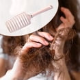 thumbnail image 3 of Cepillo de pelo hueco Peine desenredante Cepillo de pelo Peine desenredante para cabello rizado Rosa, 3 of 9
