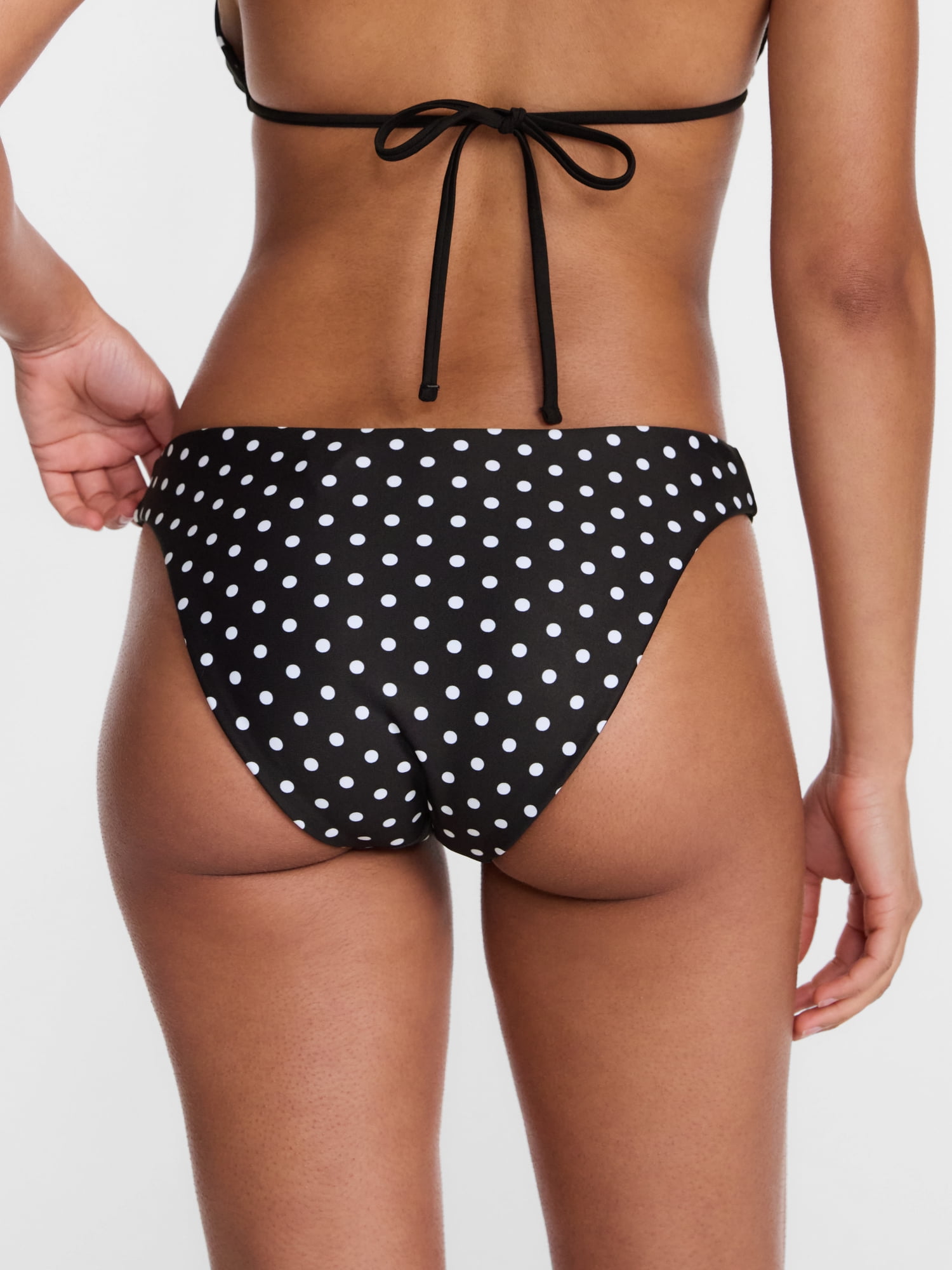 No Boundaries Reversible Polka Dot Hipster Bikini Bottoms, Women's XXS-XXL