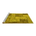 thumbnail image 2 of Ahgly Company Machine Washable Indoor Rectangle Patchwork Yellow Transitional Area Rugs, 5' x 7', 2 of 4