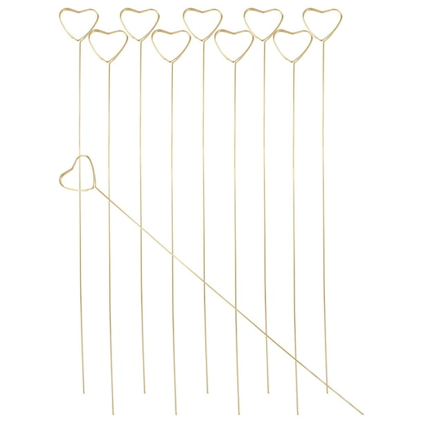 GOOHOCHY 10 soportes metálicos para tarjetas de regalo, para ramos, para manualidades, con metal chapado, pinzas para flores.