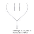 thumbnail image 2 of 1 Set Wedding Jewelry Set Rhinestone Pendant Necklace Crystal Earrings Dangler, 2 of 8