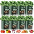 thumbnail image 1 of Xiao Hua Bolsas para cultivo de papas (5 galones, 8 unidades), bolsas para plantar papas, tomates, zanahorias y otras verduras, resistentes y gruesas, con ventana y asas (verde oscuro), 1 of 5