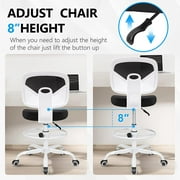 Coolhut Office Drafting Chair Armless, Tall Office Desk Chair Adjustable Height and Footring, Low-Back Ergonomic Standing Desk Chair Mesh Rolling Tall Chair for Art Room, Office or Home