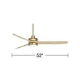thumbnail image 7 of Casa Vieja 52" Windspun Modern Indoor Ceiling Fan 3 Blade LED Light Remote Control Soft Brass Finish Natural Wood Blades Bedroom, 7 of 7