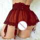 thumbnail image 4 of ICHUANYI Clearance Women's High Waist Solid Color Sexy Mesh Garter Garter Skirt Sexy Lingerie(Wine, S) ICHUANYI WER2023080709739, 4 of 4