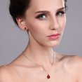 thumbnail image 3 of Gem Stone King 925 Sterling Silver Red Garnet and Red Zirconia Pendant and Earrings Jewelry Set for Women (10.97 Cttw, Round 10MM, Gemstone January Birthstone, with 18 inch Silver Chain), 3 of 3