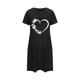thumbnail image 5 of Camisón corto de talla grande para mujer, camisón de manga corta con estampado de pecho a la moda, camisón para mujer, 5 of 5