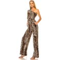 thumbnail image 2 of Ivory Choco Brown 1X Plus Size Womens Summer Sexy Jumpsuit Formal and Casual Long Sleeve One Shoulder, Fashion Dresses, Occasions, 2 of 4