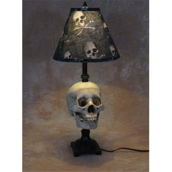 Skull desk lamp with bone shade
