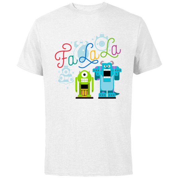 Disney PIXAR Monsters Inc. Mike & Sully Fa La La Holiday - Short Sleeve Cotton T-Shirt for Adults - Customized-White