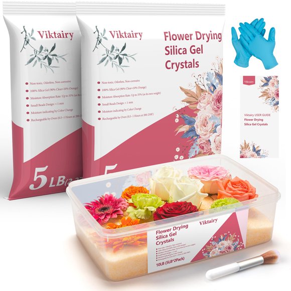 Kit de gel de sílice para secado de flores Viktairy 4,5 kg reutilizable