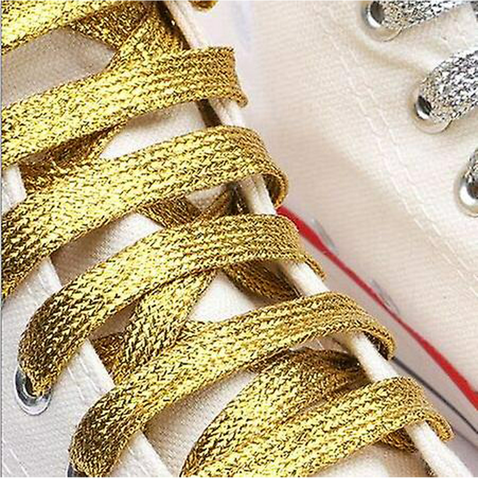 Gold Metallic Flat Glitter Shoelaces Walmart