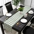 thumbnail image 3 of Sage Green Buffalo Plaid Table Runner 72 Inches Long, Farmhouse Green White Checkered Kitchen Coffee Dining Table Decoration for Home Party Birthday Wedding Home Decor 18x72 Inches, 3 of 8