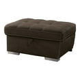 thumbnail image 3 of Furniture of America Rennsa Upholstered Tufted Fabric Light Brown Storage Ottoman, 3 of 6