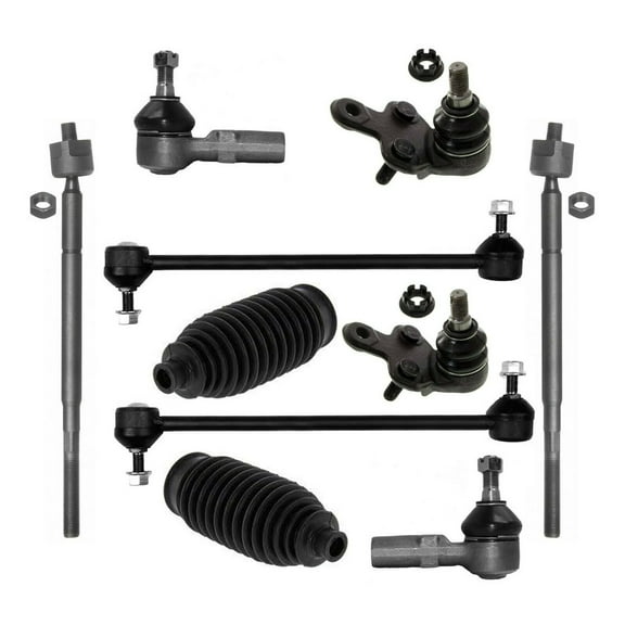 10 Pc Front Tie Rod Ends Ball Joints Sway Bars Bellow Boots Suspension Fits select: 1998-2003 TOYOTA SIENNA