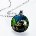 thumbnail image 2 of Snail Women's Glass Circular Pendant Necklace - Unique Jewelry Piece for Everyday Wear, 2 of 5