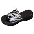 thumbnail image 4 of Rokment Womens Platform Dress Slides Sandals Beach Summer Trendy Casual Stretchy Square Open Toe Chunky Wedge High Heels Comfortable Walking Slip on OTHER Size 8, 4 of 5