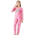thumbnail image 4 of Topgal Little & Big Girls Long Sleeves & Pants Pink Tie Dye Fall/Winter Pajamas Kids PJ Set Sleepwear Size 6, 4 of 6