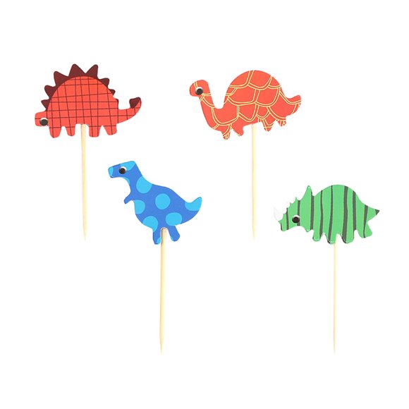 CIMAXIC birthday 4pcs Dinosaur Cake Toppers Cupcake Decoration Party Favors for Birthday Holiday Celebration,1.97"X1.18"X0.2"