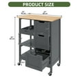 thumbnail image 4 of Uforic Kitchen Storage Cart with Shelves & Drawers, Rolling Kitchen Island, Gray, 4 of 8