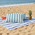 thumbnail image 6 of 2 Pack Outdoor Waterproof Throw Pillow Covers,Modern Light Blue and White Stripe Decorative Rectangle Pillow Case Patio Pillowcases for Chair Couch Sofa 20x12in, 6 of 9