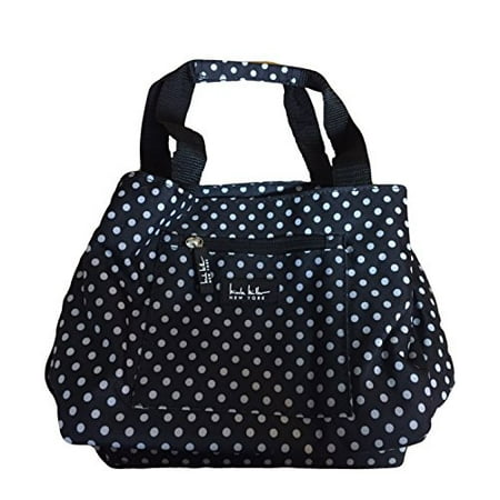 

Nicole Miller Insulated 11 Lunch Tote (Black/White Polka Dot)