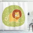 thumbnail image 1 of Lion Shower Curtain, Grungy Illustration of a Funny Zoo Animal in Childish Drawing Style Nursery Theme, Fabric Bathroom Set with Hooks, 69W X 75L Inches Long, Multicolor, by Ambesonne, 1 of 3
